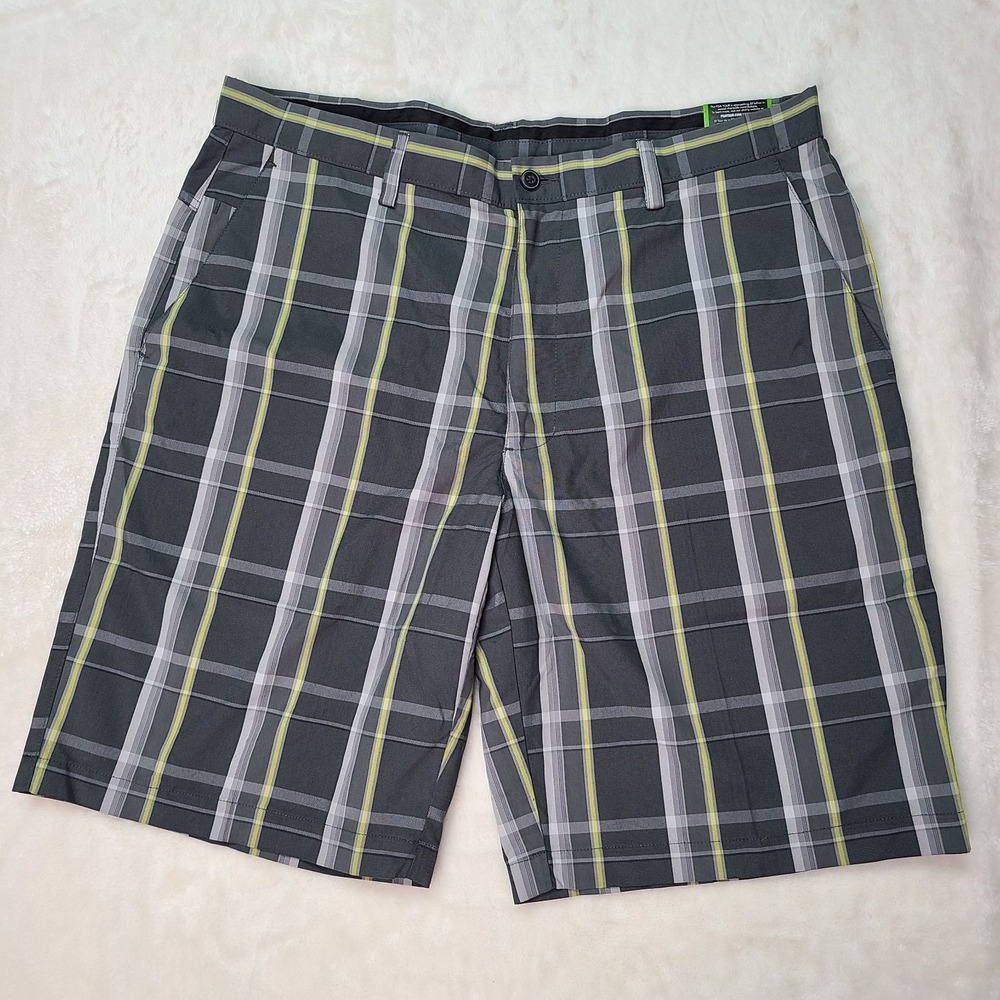 PGA Tour Pro Series Men's Size 36 Plaid Golf Shorts 10" Inseam Flat Front NWT